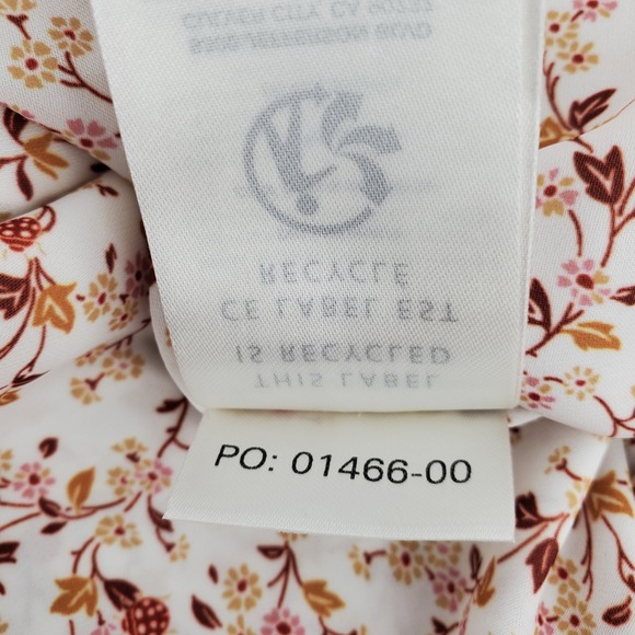 OUTERKNOWN Floral Print V Neck Short Sleeve Mini Dress Lightweight Womens Large - Picture 9 of 11